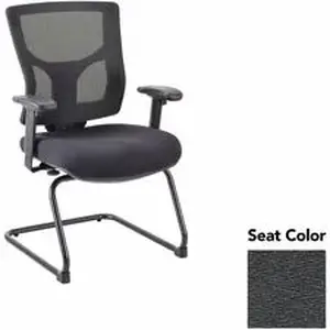 Lorell LLR 6200946 - Conjure Sled Base Guest Chair - Fuse Azurean Polyurethane Foam Seat - Mesh Back - Mid Back - Cantilever, Sled Base - Armrest - 1 Each