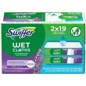 Procter & Gamble PGC 00743 - Swiffer Sweeper Wet Mop Cloths - Lavender Scent - 8" Width x 10" Length - Textured - Blue - 19 Cloths/Pack - 1 / Carton