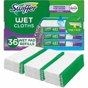 Procter & Gamble PGC 55311 - Swiffer Sweeper Wet Mop Cloths - Lavender Scent - 8" Width x 10" Length - Textured - White - 1 Box