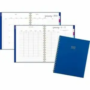 Acco Brands AAG 109990520 - At-A-Glance Harmony Weekly/Monthly Planner - Weekly, Monthly - 13 Month - January 2024 - January 2025 - 1 Week, 1 Month Double Page Layout - 8 1/2" x 11" Sheet Size - Twin Wire - Blue - Poly - Goal Section, Dated Planning Page, Bleed Resistant Paper, Appointment Schedule, To-do List, Tabbed, Holiday Listing, Three-Year Calendar Reference, Birthday Calendar, Contact Sheet, Double-sided Pocket, ... - 1 Each