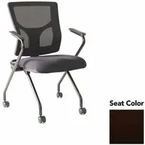 Lorell LLR 62019105 - Conjure Mesh Training Chairs with Arms - Canyon Nightfall Polyurethane, Foam Seat - Mesh Back