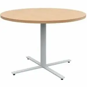 Safco Products SAF JN42RDX29FMP - Safco Jurni Cafe Table with Round Top - Round Top - Textured, Powder Coated Base - 42" Table Top Diameter - 29" Height - Cafeteria, Breakroom - Assembly Required - Fusion Maple - Laminate Top Material - 1 Each
