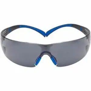 3m MMM SF402SGAFBLU - SecureFit Protective Eyewear - Eye, Fog, Impact, UVA, UVB, UVC Protection - Polycarbonate - Blue, Black, Gray - Gray Lens - Blue, Gray Frame - Anti-fog, Impact Resistant, Self Adjustable, Snug Fit, Removable, Comfortable, Anti-scratch, Lightweight, Soft, Adjustable Nose Pad, Flexible