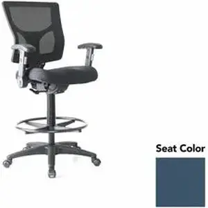 Lorell LLR 62021010 - Conjure Office Stool - Dillon Ocean Polyurethane Foam Seat - Mesh Back - Armrest - 1 Each