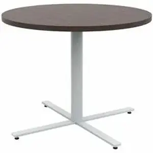 Safco Products SAF JN36RDX29CWN - Safco Jurni Cafe Table with Round Top - Round Top - Textured, Powder Coated Base - 36" Table Top Diameter - 29" Height - Cafeteria, Breakroom - Assembly Required - Columbian Walnut - Laminate Top Material - 1 Each