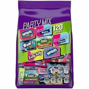 Green Rabbit GRR 22002359 - Nerds Party Mix Candy Variety Pack - Assorted - 120 /Bag - 1 / Carton