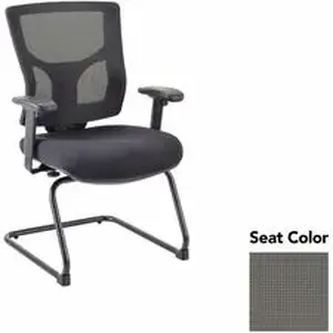 Lorell LLR 6200932 - Conjure Sled Base Guest Chair - Expo Fog Polyurethane Foam Seat - Mesh Back - Mid Back - Cantilever, Sled Base - Armrest - 1 Each
