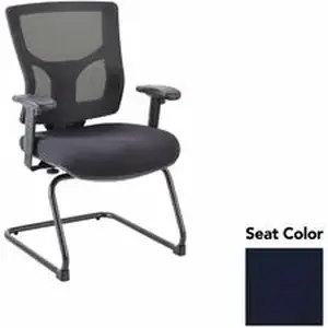 Lorell LLR 6200943 - Conjure Sled Base Guest Chair - Forte Cadet Polyurethane Foam Seat - Mesh Back - Mid Back - Cantilever, Sled Base - Armrest - 1 Each