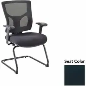 Lorell LLR 6200949 - Conjure Sled Base Guest Chair - Insight Ebony Polyurethane Foam Seat - Mesh Back - Mid Back - Cantilever, Sled Base - Armrest - 1 Each