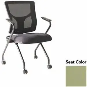 Lorell LLR 62019069 - Conjure Mesh Training Chairs with Arms - Dillon Sage Polyurethane, Foam Seat - Mesh Back