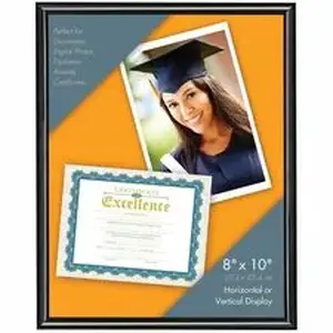 Victory Light, Ltd VLU VS4503B810B - Victory Light 8" x 10" Document Frame - 8" x 10" Frame Size - Holds 8.50" x 11" Insert - Desktop, Tabletop - Durable, Dust Resistant, Easel Back, Sturdy - Plastic - Black - 1 Each