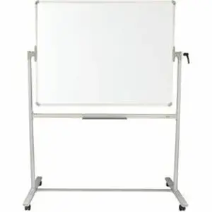 Acco Brands QRT 284836A01R - Quartet Nano-Clean 2-Sided Magnetic DryErase Easel - 48" (4 ft) Width x 36" (3 ft) Height - White Surface - Silver Frame - Magnetic - Stain Resistant, Ghost Resistant, Rotate, Handle, Wheels - 1 Each