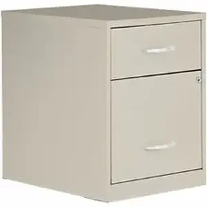 Nusparc NPR VF218GASN - File Cabinet - 14.2" Width x 18" Depth x 19" Height - 2 x Drawer(s) for File, Box - Letter - Vertical - Locking Drawer, Glide Suspension - Stone - Baked Enamel - Steel - Recycled