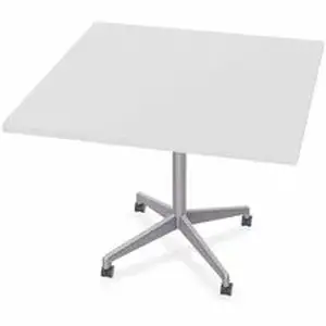 Specialt SCT ZIAH37MSWH6 - Special-T ZIA Series Hospitality Tables Collection - Square Top - Powder Coated X-shaped Base - Mid-Century Modern Style x 36" Table Top Width x 36" Table Top Depth - 29" Height - Hospitality, Office - White