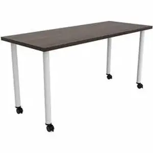 Safco Products SAF JN6024FTCCWN - Safco Jurni Multi-Purp. Table w/Post Leg & Casters - Powder Coated Post Leg Base - 60" Table Top Width x 24" Table Top Depth x 1.10" Table Top Thickness - 29" Height - Multipurpose - Assembly Required - Columbian Walnut - Laminate Top Material - 1 Each