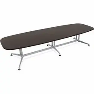 Specialt SCT ZCON62MSER2 - Special-T ZIA Series Conference Tables Collection - Elipse Top - Powder Coated Double Column Base x 12 ft Table Top Width x 48" Table Top Depth - 29" Height - Conference Room, Meeting - Ebony Recon