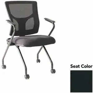 Lorell LLR 62019076 - Conjure Mesh Training Chairs with Arms - Dillon Black Polyurethane, Foam Seat - Mesh Back