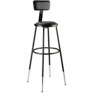 National Public Seating Corp. NPS 6430HB10 - National Public Seating 6400 Series Heavy-Duty Padded Stools - Black Seat Color - Vinyl, Medium Density Fiber (MDF) Seat Material - Black Frame Color - Steel Frame Material - Four-legged Base - Black - Plush - 1 Each
