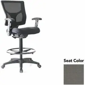 Lorell LLR 6202132 - Conjure Office Stool - Expo Fog Polyurethane Foam Seat - Mesh Back - Armrest - 1 Each