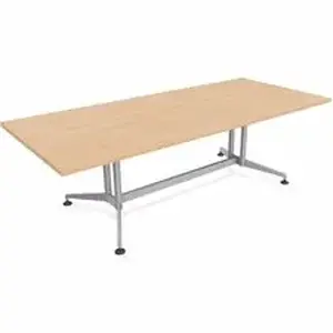 Specialt SCT ZCON52MSKM2 - Special-T ZIA Series Conference Tables Collection - Rectangle Top - Powder Coated Double Column Base x 84" Table Top Width x 48" Table Top Depth - 29" Height - Conference Room, Meeting - Kensington Maple