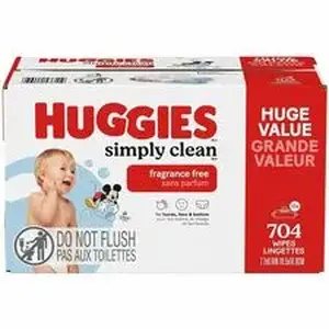 Kimberly Clark KCC 53611CT - Huggies SimplyClean Frag-Free Wipes - WhitePack - 64 Wipes/Pack - 11 / Carton