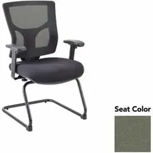 Lorell LLR 6200985 - Conjure Sled Base Guest Chair - Shire Sage Polyurethane Foam Seat - Mesh Back - Mid Back - Cantilever, Sled Base - Armrest - 1 Each