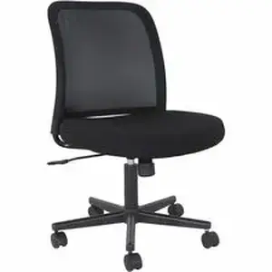 Nusparc NPR CH302MNBK - Armless Task Chair - Fabric Seat Material - Black - 1 Each