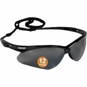 Ansell Limited ANS 25688CT - Ansell Health Nemesis Safety Glasses - Recommended for: Construction, Manufacturing, Workplace, Home, Shooting, Industrial, Eye - Eye, UVA, UVB, UVC, Ultraviolet Protection - Polycarbonate - Smoke Lens - Black Frame - Non-slip, Wraparound Frame, Flexible, Sweat Resistant, Neck Cord, Anti-slip, Durable, Lightweight, Comfortable, Scratch Resistant - 12 / Carton