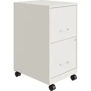 Nusparc NPR VF218AMWE - Mobile File Cabinet - 14.2" Width x 18" Depth x 26.5" Height for File - Letter - Mobility, Locking Drawer, Glide Suspension, 3/4 Drawer Extension, Cam Lock, Nonporous Surface - White - Painted Steel, Steel - Recycled - Assembly Required