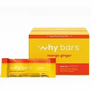 Why Bars WHY WB5 - Superfood Protein Snack Bars - Gluten-free, Dairy-free, Soy-free, Non-GMO, Individually Wrapped - Mango Ginger - 2.04 oz - 12 / Pack