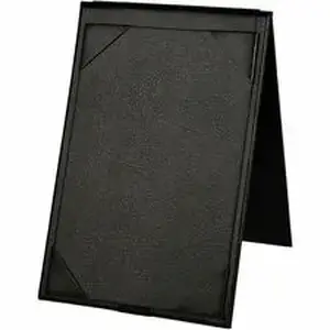 Deflecto DEF 4440 - Double-Sided A-Frame Table Tent - Leatherette, Leather - Black - Foldable, Double-sided - 1 Each