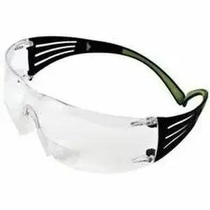 3m MMM SF415AF - SecureFit Protective Eyewear - Recommended for: Assembly, Welding, Drilling, Electrical, Chipping, Sawing, Power Fastening, Demolition, Painting, Pouring, Riveting, ... - Eye, Fog, Impact, UVA, UVB, Ultraviolet, UVC Protection - Rubber, Plastic, Polycarbonate - Green, Black - Clear Lens - Green, Black Frame - Anti-fog, Nose Bridge, Frameless, Anti-scratch, Comfortable, Self Adjustable, Wraparound Design, Flexible, Lightweight, Soft, Adjustable Nose Pad, ...