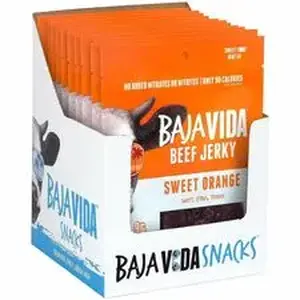 Green Rabbit GRR 22002306 - Baja Vida Sweet Orange Beef Jerky - Beef, Orange, Sweet and Savory, Pineapple - 1 / Carton