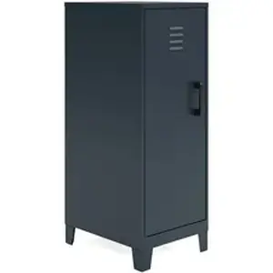 Nusparc NPR SL318ZZBK - Personal Locker - 3 Shelve(s) - for Office, Home, Sport Equipments, Toy, Game, Classroom, Playroom, Basement, Garage - Overall Size 42.5" Height x 14.2" Width x 18" Depth - Black - Steel - TAA Compliant