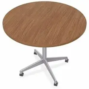 Specialt SCT ZIAH39MSWA6 - Special-T ZIA Series Hospitality Tables Collection - Round Top - Powder Coated X-shaped Base - Mid-Century Modern Style x 36" Table Top Diameter - 29" Height - Hospitality, Office - Walnut
