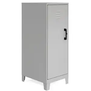 Nusparc NPR SL318ZZSR - Personal Locker - 3 Shelve(s) - for Office, Home, Sport Equipments, Toy, Game, Classroom, Playroom, Basement, Garage - Overall Size 42.5" Height x 14.2" Width x 18" Depth - Silver - Steel - TAA Compliant