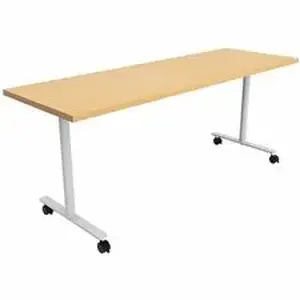 Safco Products SAF JN7224FXCFMP - Safco Jurni Multi-Purpose Table with T-Leg & Casters - Laminated Top - Powder Coated T-shaped Base - 72" Table Top Width x 24" Table Top Depth x 1.10" Table Top Thickness - 29" Height - Multipurpose - Assembly Required - Fusion Maple - Laminate Top Material - 1 Each