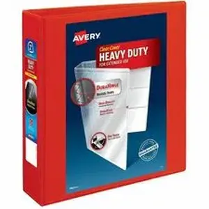 Avery Dennison AVE 79225CT - Avery® One Touch Heavy-Duty View Binder - 2" Binder Capacity - 540 Sheet Capacity - 2 4/5" Spine Width - 2" Ring(s) - Fastener(s): D-Ring - Pocket(s): 4, Internal - Linen pattern - Red - Recycled - Heavy Duty, One Touch Ring, Long Lasting, Tear Resistant, Split Resistant, Textured, Customizable Spine/Cover, PVC-free, Durable - 6 / Carton