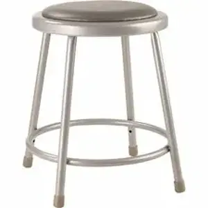 National Public Seating Corp. NPS 6418 - National Public Seating 6400 Series Heavy-Duty Padded Stools - Gray Seat Color - Vinyl, Medium Density Fiber (MDF) Seat Material - Gray Frame Color - Steel Frame Material - Four-legged Base - Gray - Plush - 1 Each