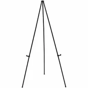 Lorell LLR 43027 - Presentation Easel - 20 lb Load Capacity - Aluminum, Steel, Metal - Black - For Presentation, Travel - Heavy Duty, Collapsible, Portable, Lightweight, Sturdy, Adjustable, Non-skid Feet