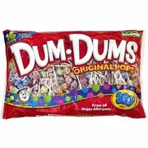 Green Rabbit GRR 22000055 - Dum-Dum Lollipops - Watermelon, Strawberry, Cherry, Grape, Blue Raspberry, Root Beer, Sour Apple, Cream Soda, Butterscotch, Cotton Candy, Bubble Gum, ... - Individually Wrapped - 4.95 lb - 360 Pieces/Bag - 1 / Carton
