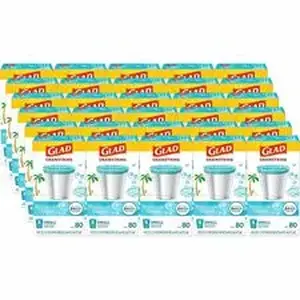 Clorox CLO 79155 - Glad OdorShield Drawstring Trash Bags - Beachside Breeze - Small Size - 4 gal Capacity - 18" Length x 17" Width x 0.50 mil (13 Micron) Thickness - Drawstring Closure - White - Kitchen, Bathroom, Garbage, Home Office, Bedroom, Home, Laundry - 80 / Pack