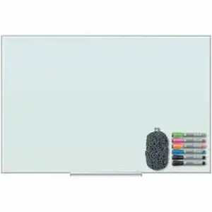 U Brands UBR 3977U0001 - Dry Erase Board - 48" (4 ft) Width x 36" (3 ft) Height - White Glass, Tempered Glass Surface - Horizontal/Vertical - Frameless, Ghost Resistant, Stain Resistant - 1 Each