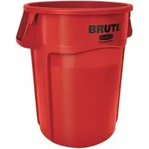 Rubbermaid RCP 264360RED - Commercial Brute Vented Container - 44 gal Capacity - Round - For Commercial - Vented, UV Resistant, Heavy Duty, Handle, Tear Resistant, Damage Resistant, Contoured Base Handle, Durable, Fade Resistant, Warp Resistant, Crack Resistant, ... - 31.5" Height x 24" Width x 24" Depth - Resin - Red - 1 Each