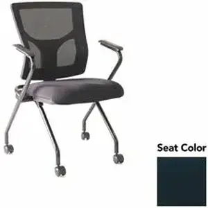 Lorell LLR 6201949 - Conjure Mesh Training Chairs with Arms - Insight Ebony Polyurethane, Foam Seat - Mesh Back