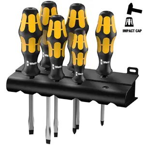 Wera 05018283001 - Chiseldriver Screwdriver Set with Rack (6-Piece Set)