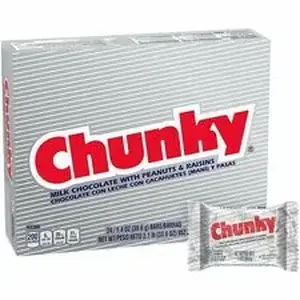 Green Rabbit GRR 20900162 - Chunky Candy Bars - Milk Chocolate, Peanut, Raisin - Individually Wrapped - 1.40 oz - 24 /Pack - 1 / Carton