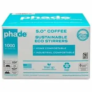 Wincup WCP 511181 - Phade 5" Eco-Stirrers - 5" Height x - Polyhydroxyalkanoate (PHA) - Caribbean Blue - 1000 / Box