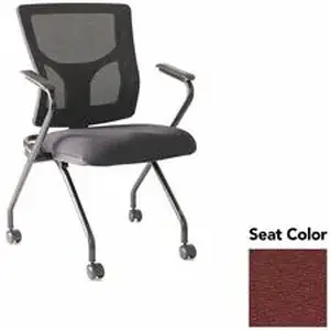 Lorell LLR 6201947 - Conjure Mesh Training Chairs with Arms - Fuse Carmine Polyurethane, Foam Seat - Mesh Back