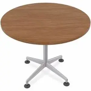 Specialt SCT ZIAH03MSWA10 - Special-T ZIA Series Hospitality Tables Collection - Round Top - Powder Coated X-shaped Base - Mid-Century Modern Style x 36" Table Top Diameter - 29" Height - Hospitality, Office - Walnut